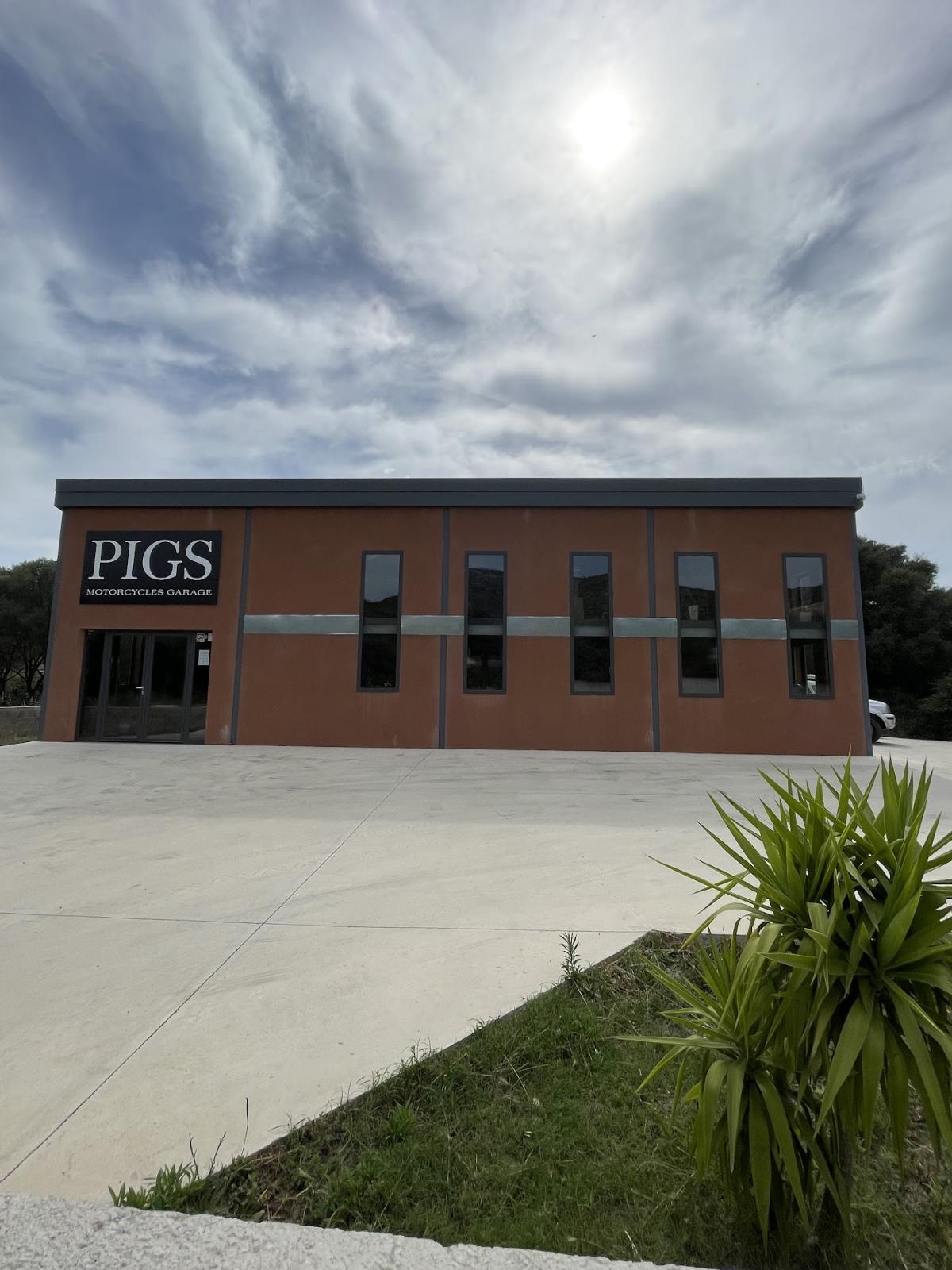 Pigs' motorcycles garage